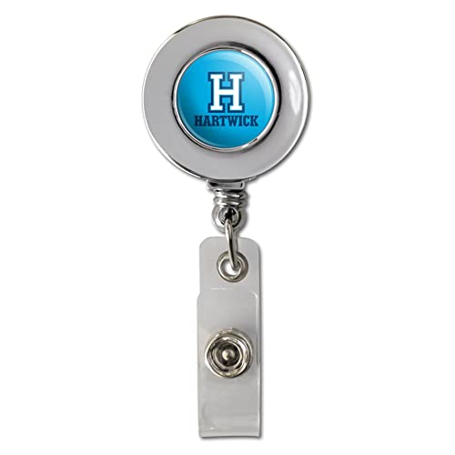 Hartwick College Secondary Logo Retractable Reel Chrome Badge ID Card Holder Clip