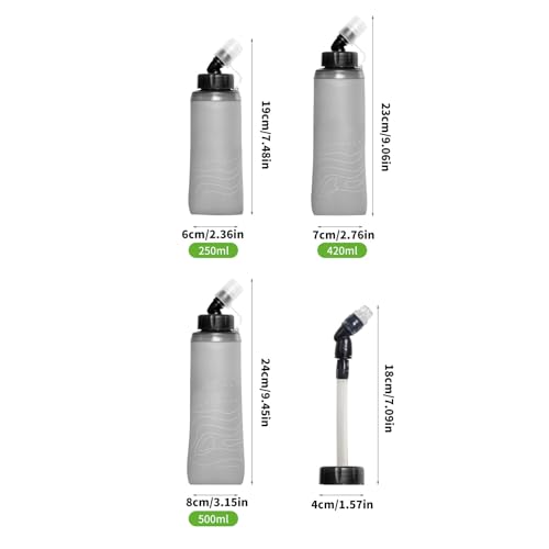 Botella de agua plegable reutilizable y flexible para running ligero 4