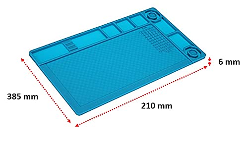 Image of Breewell Heat Resistant Soldering Mat Insulation Silicone Pad Maintenance Platform Magnetic Adsorption Point | Blue