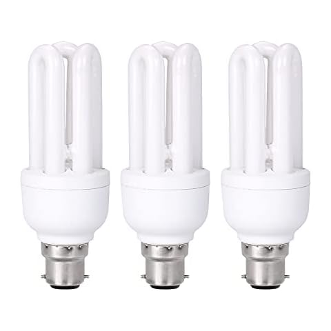 B4U Energy Saving Light Bulbs Bayonet, 3 Pack CFL Low Energy Light Bulbs 11W=60W, Warm White 2700K, 660 Lumens, BC/ B22 /Bayonet Cap Cover