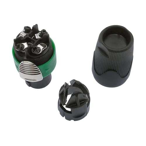 Conector Powercon macho verde de 4 polos con chasis resistente para audio de alta fidelidad 7