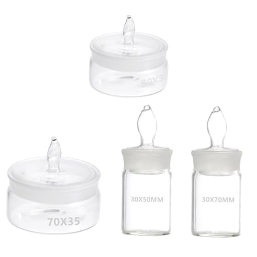CHILDWEET 4pcs Weighing Bottle Reagent Bottle with Scale Scientific Reagent Bottle Laboratory Supplies Specific Gravity Bottle Laboratory Reagent Bottle Glass Transparent