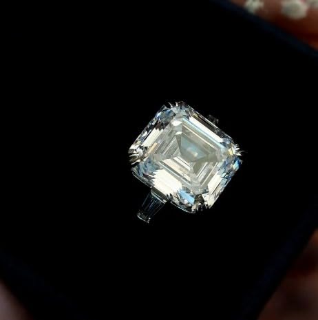 12 Ct (16x16) Emerald Suqare Diamond Cut Engagement Ring,14 Kt Gold Plated Wedding Gift,side Diamond Buguette Ring,GIfted For Her.size 3-12 5