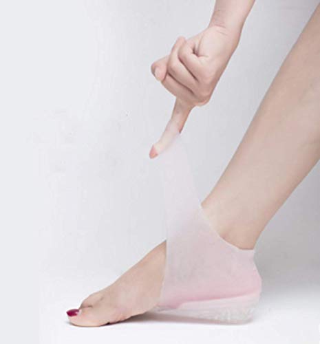 Dini Agel Heel Lift Insoles Plantar Fasciitis Heel Protectors Cracked Skin Care Protector Invisible Heights Increase Insole (White)