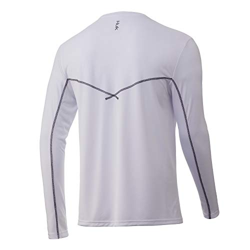 Huk Men's Icon X Pocket Long-Sleeve Performance Shirt, White, Large #TOP1