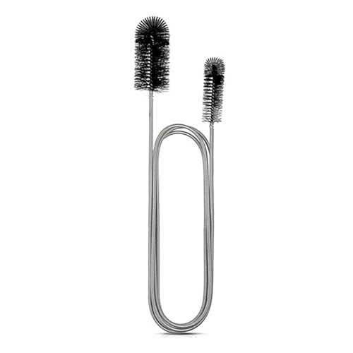 Brosse de nettoyage flexible pour tube d'alimentation - Outil de nettoyage fin pour trou de vidange - Brosse de nettoyage de tuyau - Couleur noire