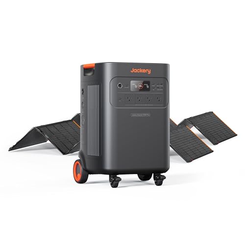 Image of Jackery Solar Generator 5000 Plus with 2x500X Solar Panels, 5040Wh LiFePO4 Battery Power Station, 120V /240V 7200W AC Output, Portable Generator for Home Battery Backup, Power Outages