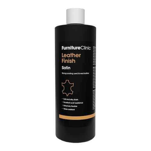 Furniture Clinic Leather Finish Satin | Seal & Protect | Suitable for Leather Sofas, Car Interiors, Handbags, and More | Flexible | Prevents Scratches and Scuffs | Satin Finish (500 ml / 17 oz)
