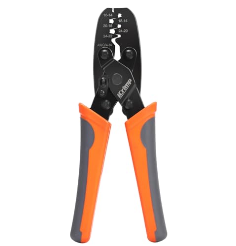 Image of IWISS Wire Harness Plug Crimping Tool Open Barrel Teminal Crimper for Molex, Delphi, Deutsch, AMP /Tyco, Harley, PC /Computer, Automotive, Weather Pack, Metri-Pack 14-24 AWG