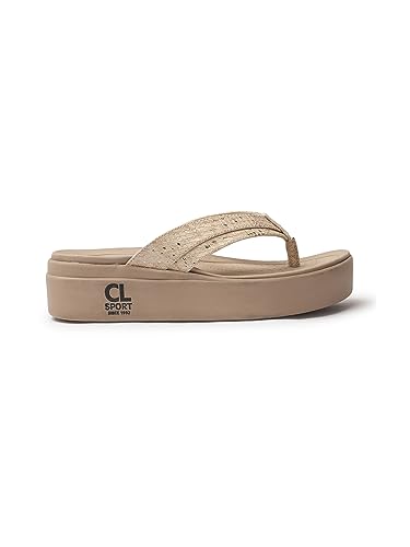 Image of Carlton London women's Snake Print Flatform Thong Sandals