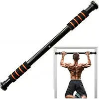 Barra Fixa de Porta Ajustável 65-96cm, Aço Inoxidável, Suporta até 100kg, Antiderrapante, com Pegada em Espuma