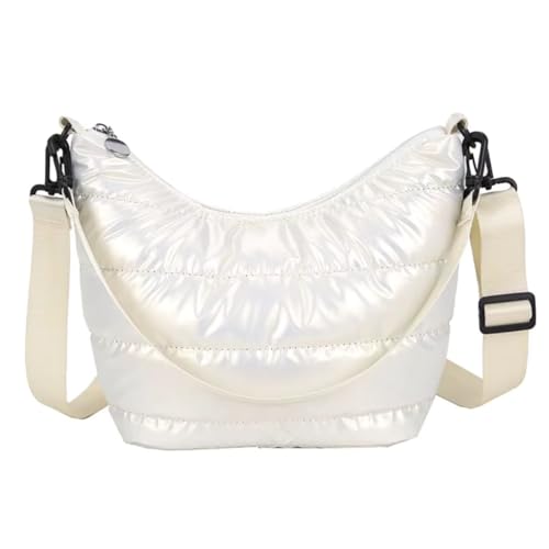 Bolsa Feminina Puffer Acolchoada Transversal Fofa (Bege)