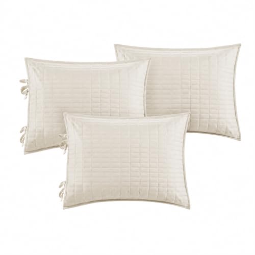 Image of Comfort Spaces Daybed Cover - Luxe Double Sided-Quilting, All Season Cozy Bedding with Bedskirt, Matching Shams, Kienna Ivory 75 inchx39 inch 5 Piece