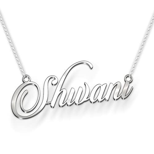 Image of Shivani Cursive Gold & Silver Name Pendant Necklace, Best Jewelry Gift for Girls.
