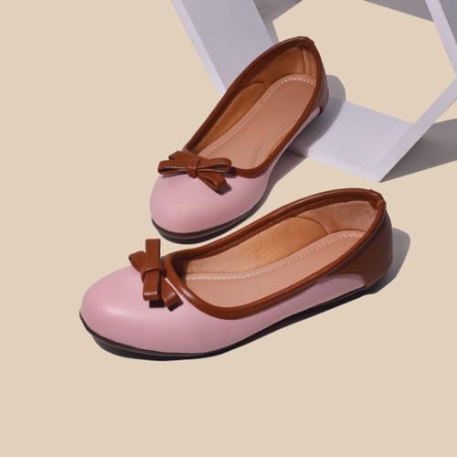 Image of Bellies for Women Flat Belly Synthetic Vegan Leather Embellished Bow Comfortable Shoes Formal & Casual Beige Green Pink