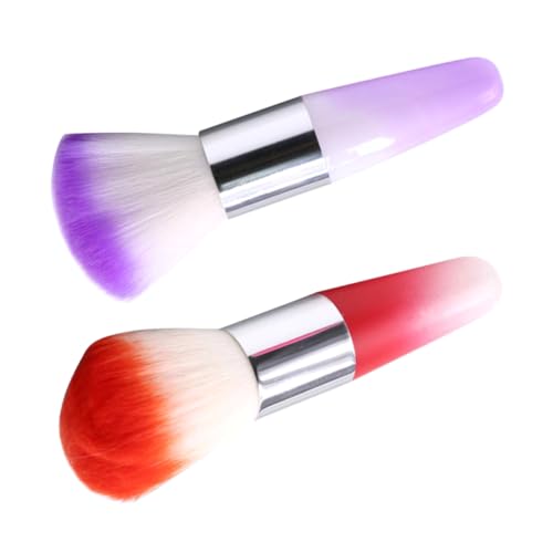 ABOOFAN 2 piezas Cepillos para Uñas Polvo y Maquillaje Brocha Polvo Suave para Arte de Uñas y Limpieza Esmalte Uso Profesional y Hogar Colores Mezclados
