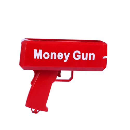 Image of Super Money Gun Cash Cannon for Wedding, Parties and Fun Includes Fake Dollars (2024) (RED Color)