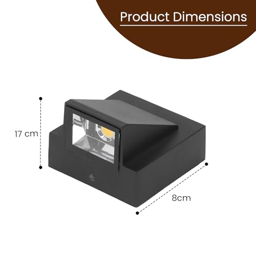 Image of GIGAWATTS 5W Up Down Wall Light BIS Approved One Way IP65 Waterproof LED with CRI Ra> 80 Exterior Indoor Mount Fixture Sconce Lamp for Home Patio Garden Balcony Decor (1Pc, Warm White)