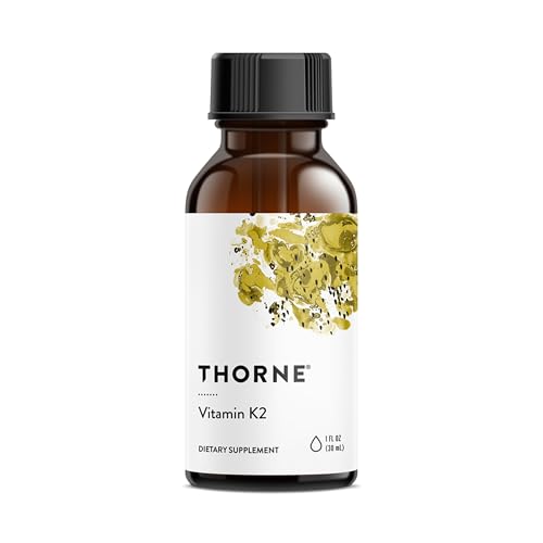 THORNE - Vitamin K2 - Concentrated Vitamin K2 (as MK-4) Liquid Supplement - Supports Bone Heart & and Blood Vessel Health* - Third-Party Certified - Gluten Dairy & Soy-Free - 1 Fl Oz