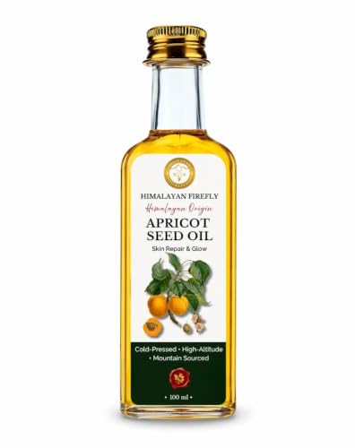 Image of Himalayan Firefly Pure Apricot Kernel Oil | Cold Pressed Unrefined Carrier Oil For Skin Hair Face Body Care | Lightweight Non Sticky Massage Application | Glass Bottle | 100ml