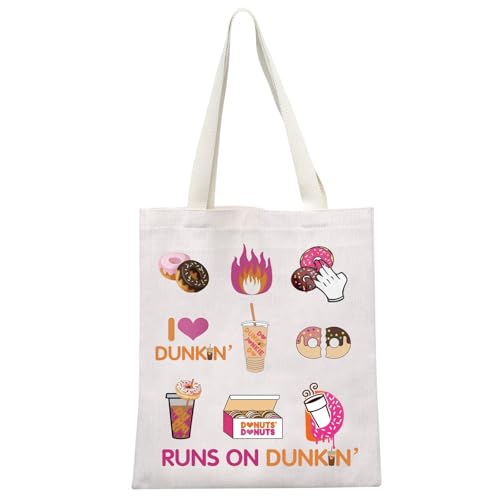 Donut Coffee Gift Runs On Coffee Tote Bag Caffeine Donut Lover Gift(On Dun' Tote)