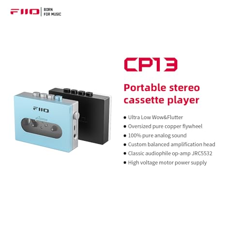FiiO CP13 Portable Cassette Tape Player with 3.5mm Earphone Jack, Ultra-Low Wow&Flutter, Powered by Type-C or Lithium Battery (White and Black) - Thumbnail 4
