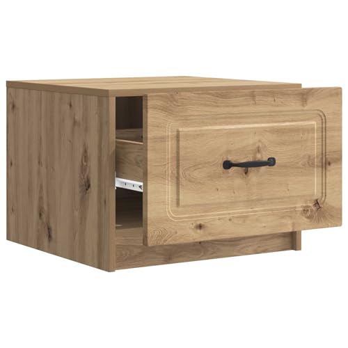Table basse en chêne avec tiroir Artisan de salon 49cm - 4