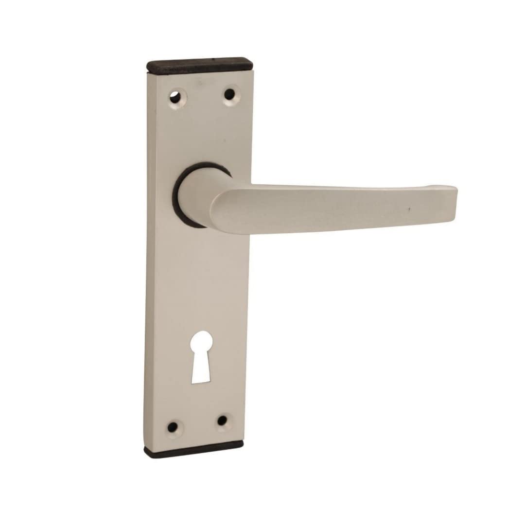 Vibe Gray Seighford Lever Lock 150Mm On Satin Anodised Aluminium Door Handle Seighford Lever Lock On Satin Anodised Aluminium For Internal Doors