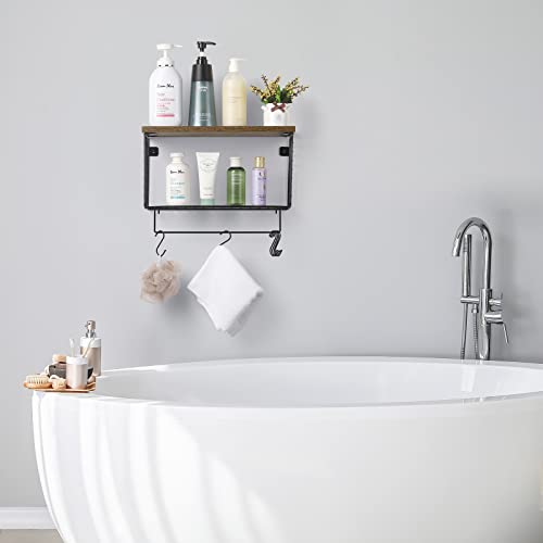 Oyeal Bathroom Towel Rack With Tower Bars, Towel Holder Wall Mounted Farmhouse Bathroom Shelf For Bathroom, Bedroom, Living Room, Laundry Room,6 Hooks #TOP1