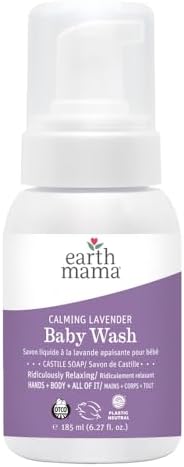 Earth Mama Calming Lavender Baby Wash, Castile-based Lavender Soap, 185ml