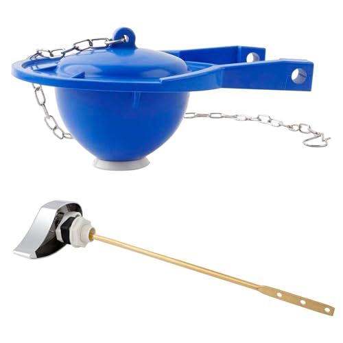 Hibbent Large 3-Inch Toilet Flapper with Toilet Handle Replacement Compatible with TOTOTHU004-CP Trip Lvr