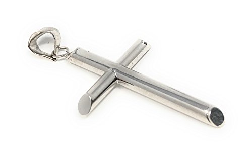 Ioka 14K White Gold Classic Cross Religious Charm Pendant With 1.2Mm Box Chain Necklace - 24" #TOP4