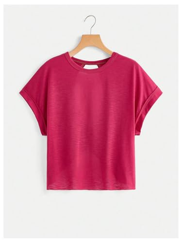 Image of SOLY HUX Women Open Back Tops Workout Backless Tee Casual Athletic Shirts Short Sleeve Oversized Gym T Shirt