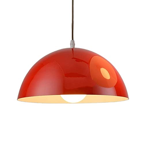 Lámpara de techo contemporánea roja de 30cm con rosca E27 y pantalla metálica 2