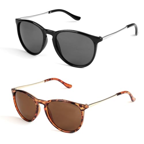 Caybats Occhiali da Sole Donna Polarizzati Stile Retro Vintage, Protezione UV400,Occhiali da Sole per Uomo e Donna, Perfetti per Guida, Viaggi e Sport All'aperto Gafas de sol unisex