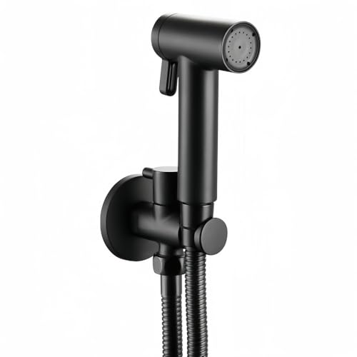 Pistola A Spruzzo Per Wc Pistola A Spruzzo Per Wc Con Presa D'Acqua A Doppia Modalità Con Booster In Rame Set Bidet Nero