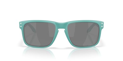 Oakley Men's OO9244 Holbrook Low Bridge Fit Polarized Rectangular Sunglasses, Matte Pacific/Prizm Black, 56 mm