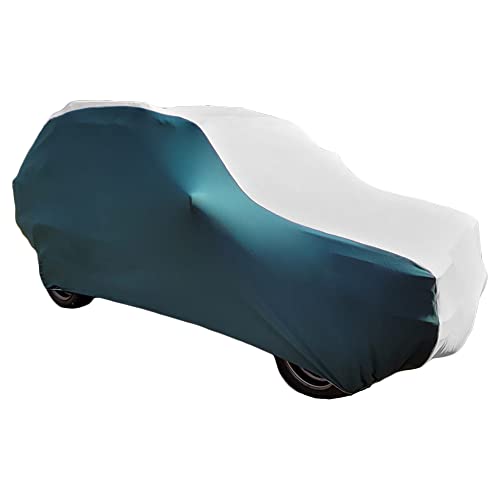 RAPID LUX - Copriauto su misura per Fiat Panda anno dal 1986 al 2003, Antipolvere, Traspirante, Elasticizzato, Bordo elastico, Non abrasivo, Lavabile, Uso interno, Poliestere, (Tricolore)