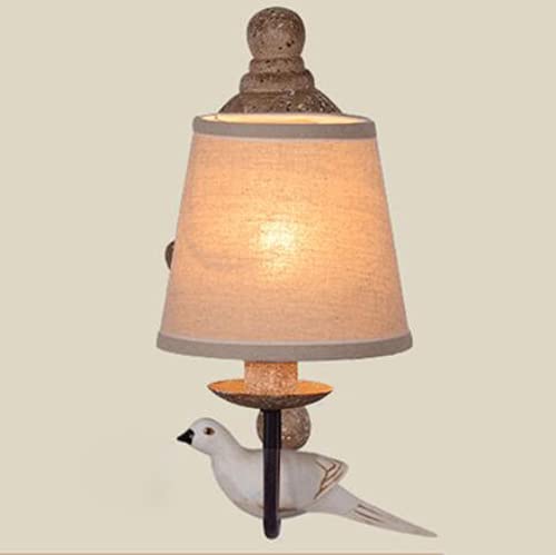 Applique murale oiseau rétro résine fer forgé lampe de chevet chambre
