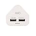 AMO® biała podwójna 2 AMP/2000 mAh szybka podwójna prędkość uniwersalna ładowarka USB z inteligentną wtyczką brytyjską do iPhone / iPad / iPod / Samsung Galaxy Tab / HTC / Windows Phone / Tablet i urządzeń USB