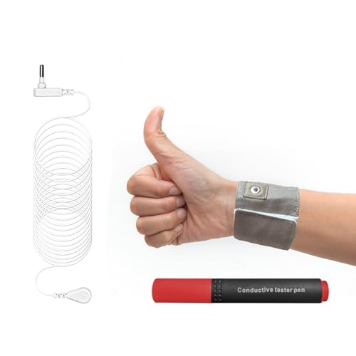 NIULAFR Grounding Wrist Strap, 100% Silver Fiber Grounding Wristband for Stress Relief, Increase Energy, Earth-Connected Bracelet 2.8x10.2in