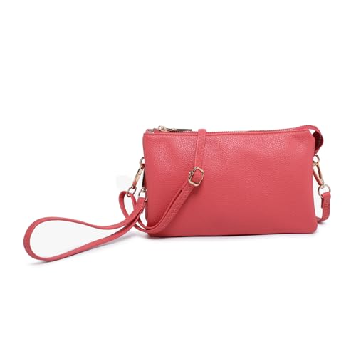 Image of JEN & CO. Riley Crossbody Bags for Women Vegan Leather Wristlet Clutch Wallet Purses Handbags with 2 Straps