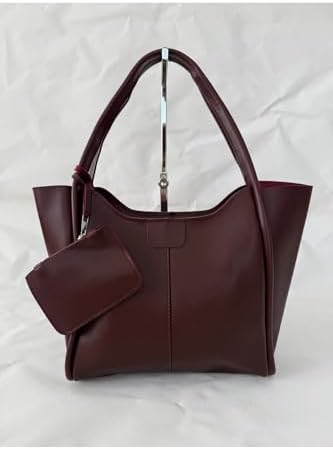 Trendy ve Çok Yönlü: Büyük Boy Omuz ve El Çantası | Ek Cüzdan Detaylı | 4 Renk Seçeneği Geniş Çanta Bordo Standart - Görsel 3