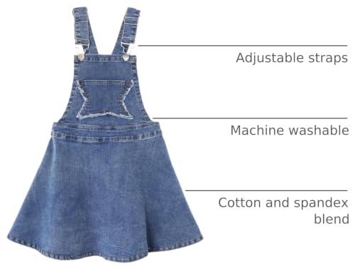 Image of KIDSCOOL SPACE Girls Denim Skirts,Little Big Girls Soft Stretchy Jeans Overall Dress