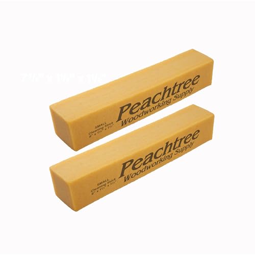 Abrasive Cleaning Stick Sandpaper Cleaner | Remove Dust and Debris from Sanding Belts & Discs | Small Natural Rubber Cleaning Block for Woodworking | 1-1/2' x 1-1/2' x 8' (Small 2 Pack)
