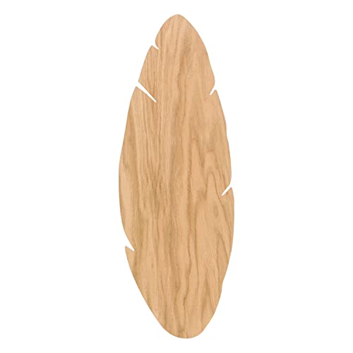 Deko Wandlampe Holz flach 51 cm hoch Blatt Natur indirektes Licht Boho Wandleuchte Schlafzimmer Wohnzimmer