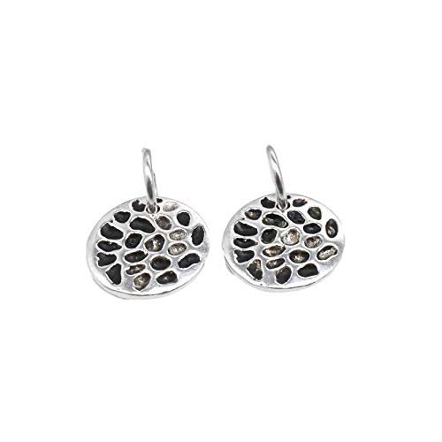 Lot de 4 breloques argent 925 disques gravés parfaits pour un cadeau de bijoux faits main
