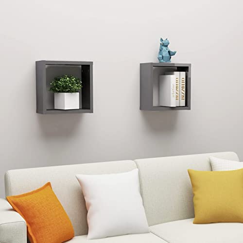 Gecheer Lot de 2 Étagères Cube Murales Robuste et Durable Style Moderne Cover