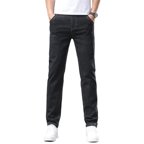 Men's Comfortable Jeans Soft Commute Pants Slim Fit Designer Straight Leg Business Denim Trousers