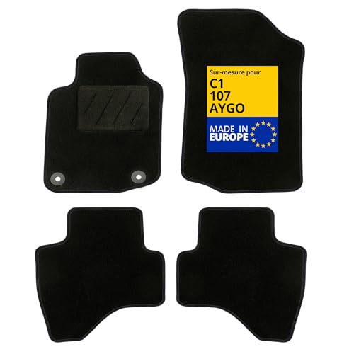 Tapis de Voiture Antidérapants avec Clips pour C1 107 et Aygo
